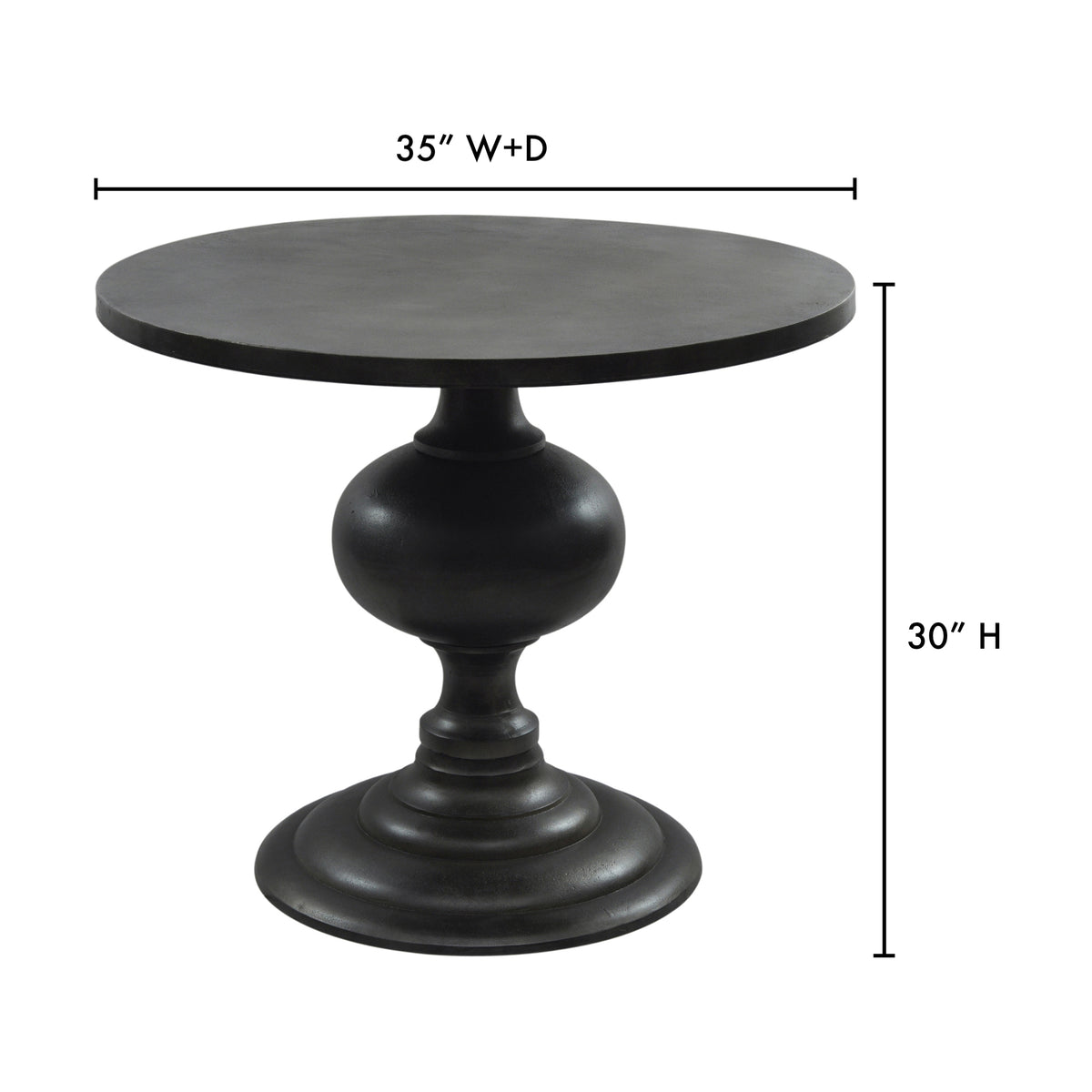 Lexie Dining Table – 35" Round Aluminum Dining Table (6)