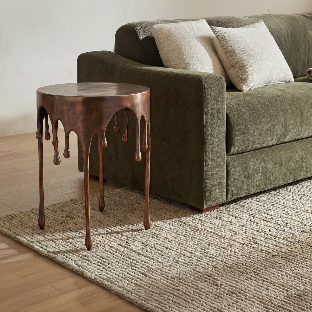 Copperworks Accent Table – 17" Antique Copper Aluminum Accent Table (4)