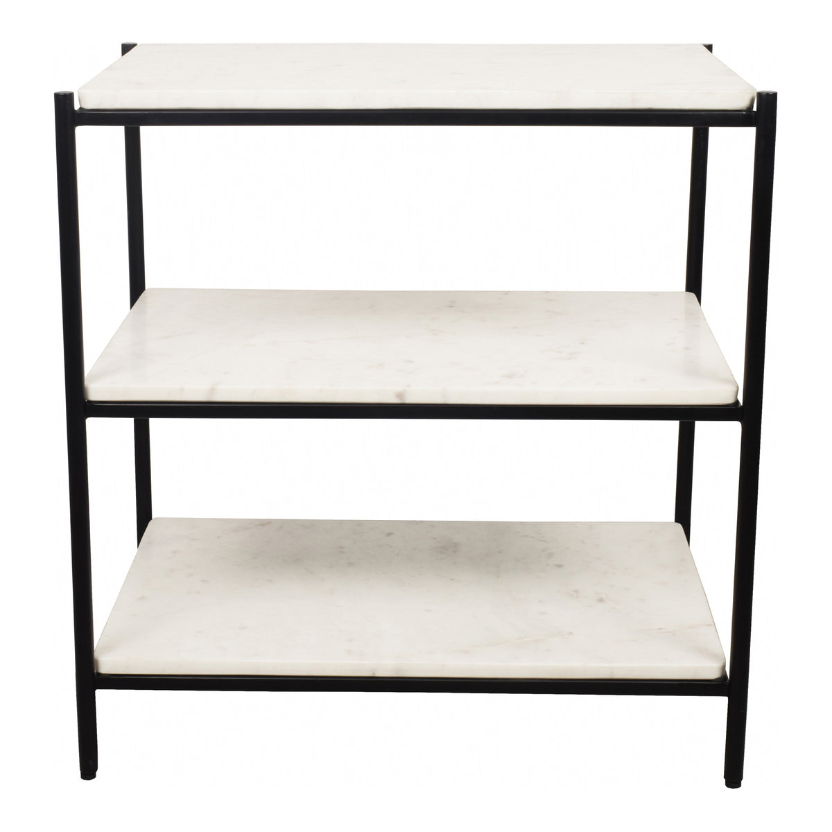 Trine Nightstand – 22" Marble and Iron Nightstand (1)