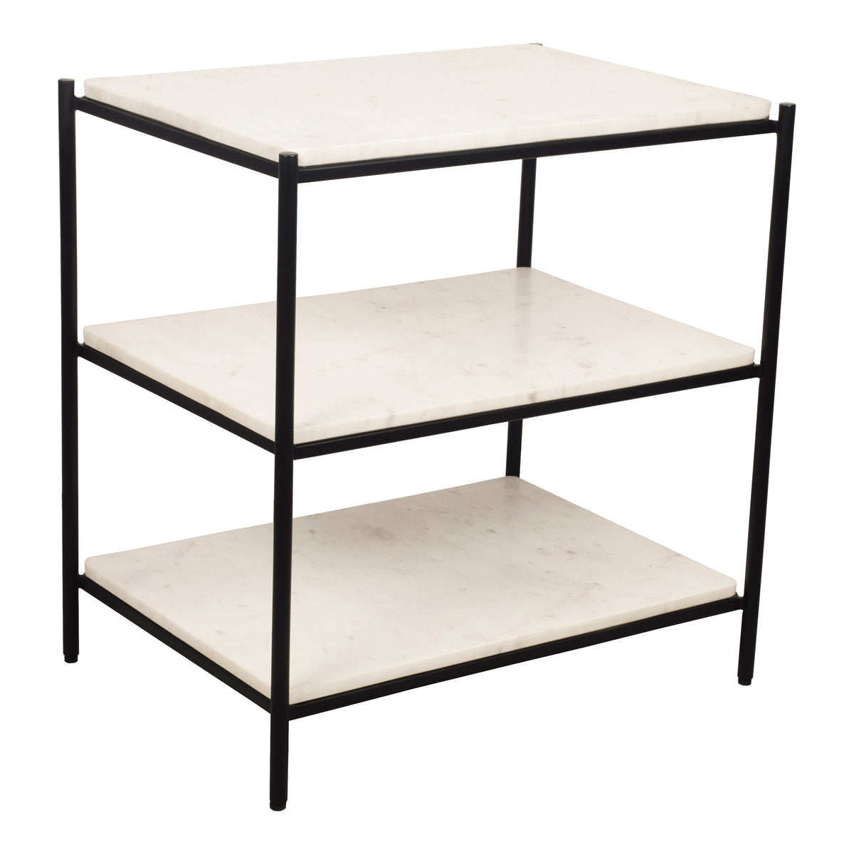 Trine Nightstand – 22" Marble and Iron Nightstand (2)