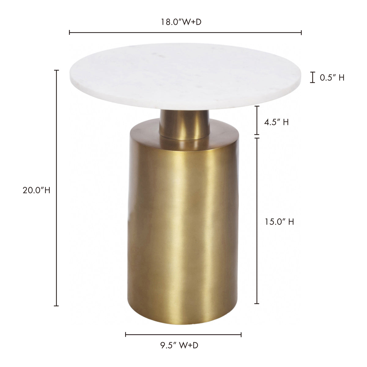 France Accent Table – 18" Marble Top Accent Table (6)