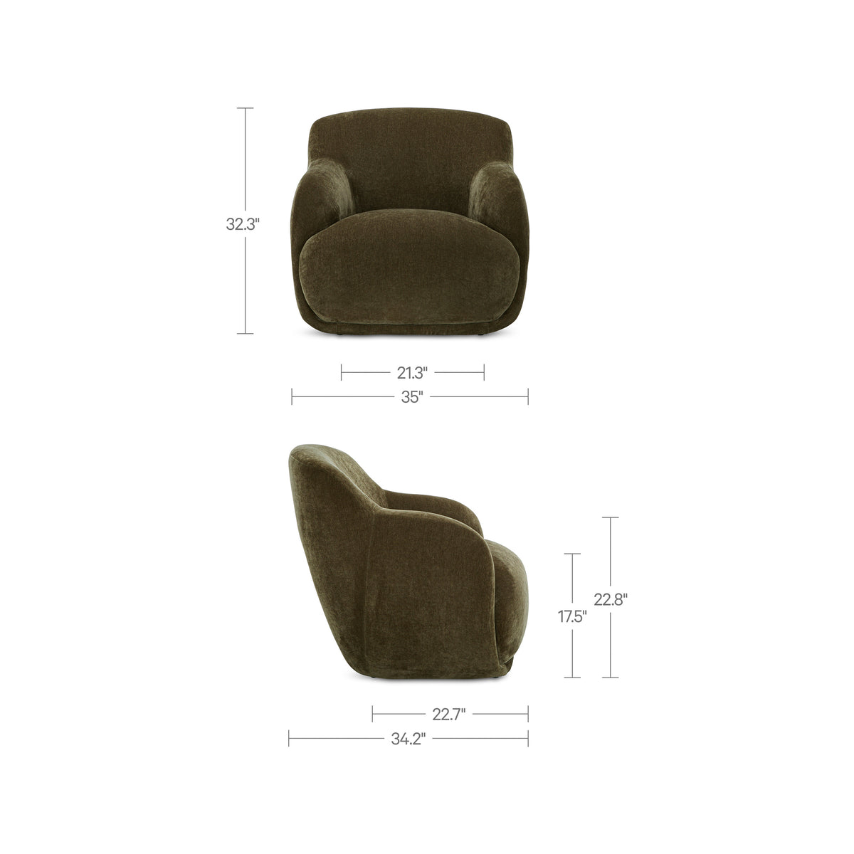Stevie Lounge Chair – 35" Upholstered Lounge Chair (2 Colors) (5)