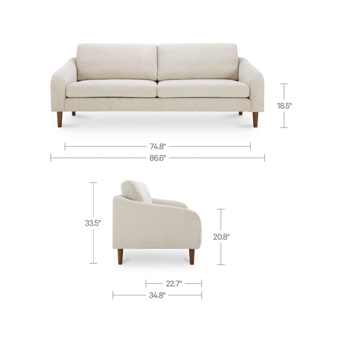 Quinn Sofa – 86.6" Upholstered Sofa (2 Colors) (8)