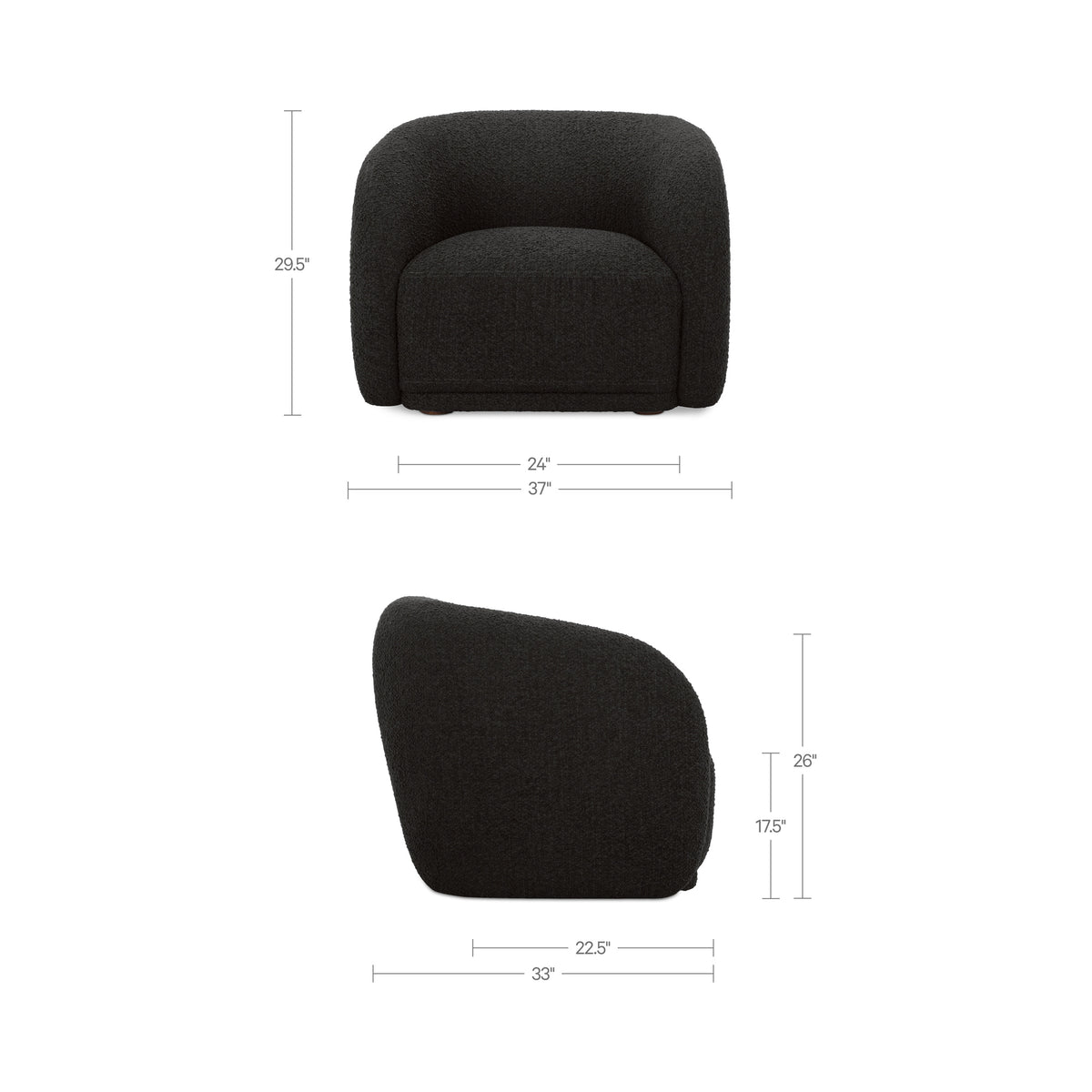 Faye Accent Chair – 37" Upholstered Accent Chair (3 Colors) (5)