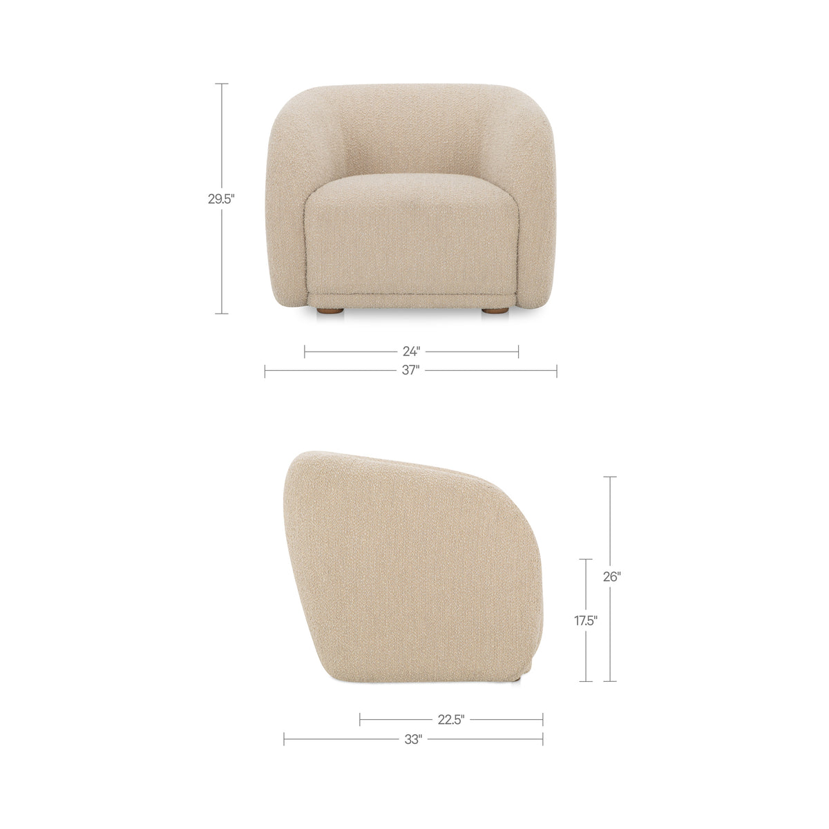 Faye Accent Chair – 37" Upholstered Accent Chair (3 Colors) (8)
