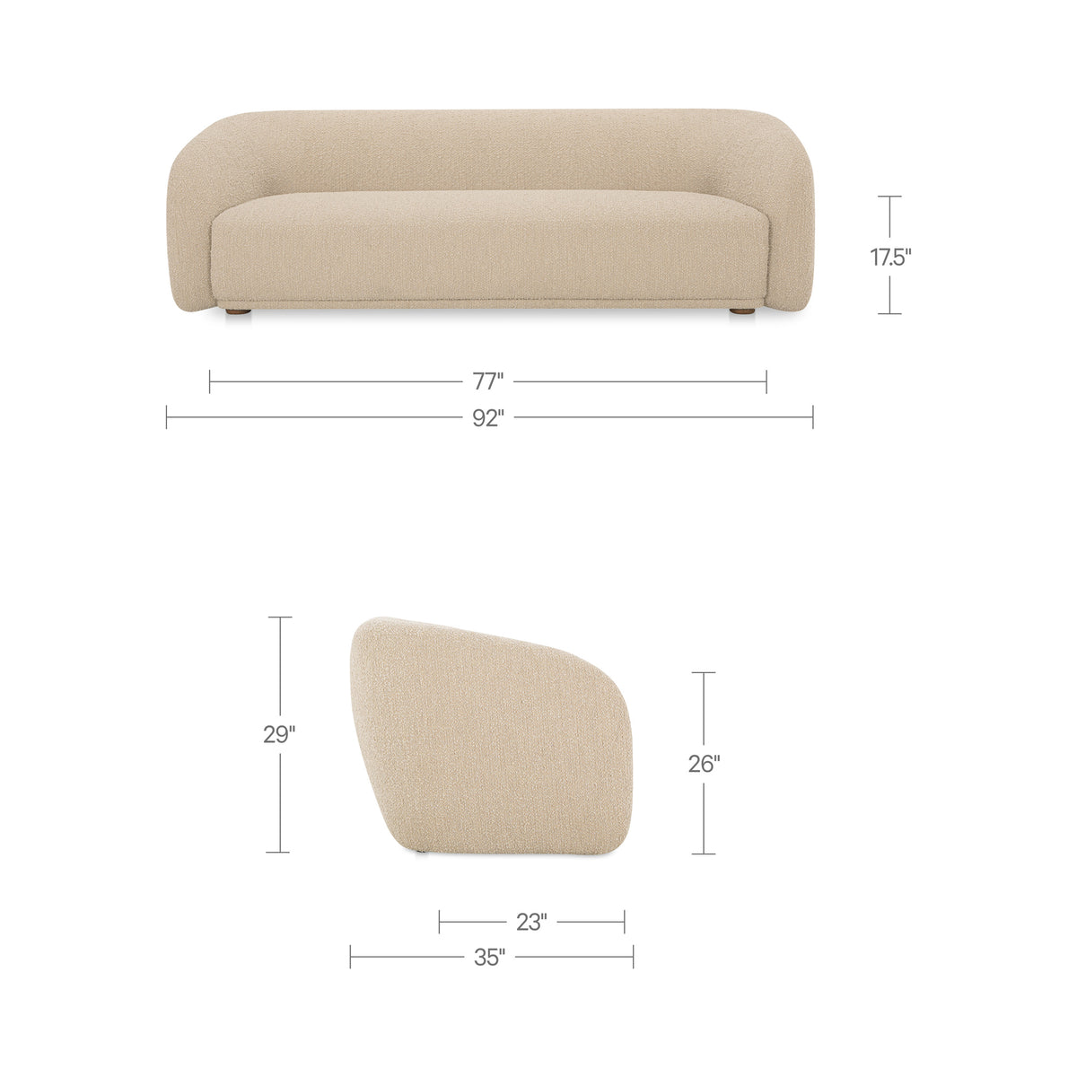 Faye Sofa – 92" Upholstered Sofa (2 Colors) (4)