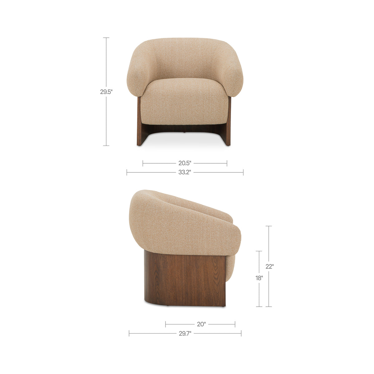 Otto Accent Chair – 33.27" Upholstered Accent Chair (2 Colors) (10)
