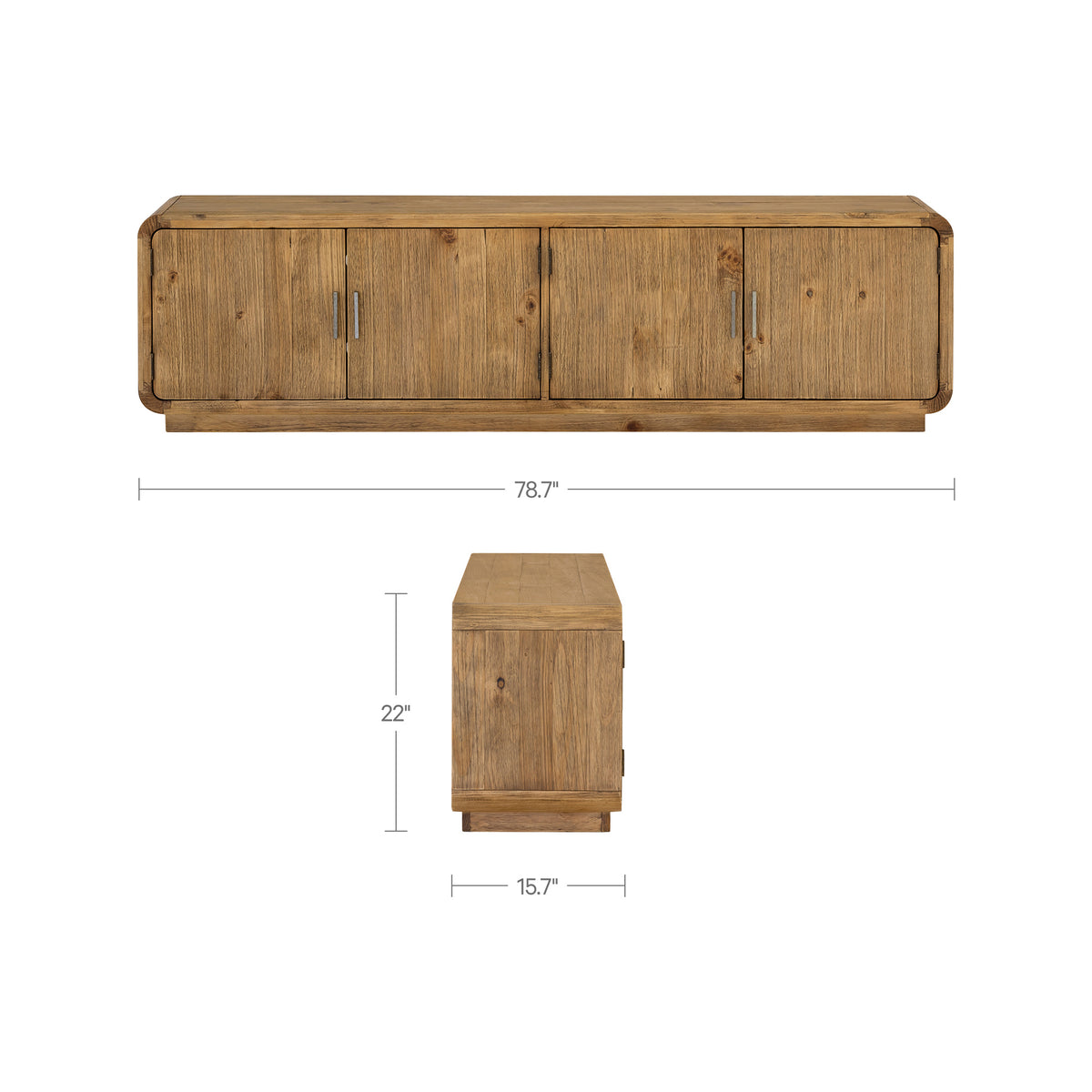 Monterey Media Cabinet – 78.7" Solid Pine Media Cabinet (2 Colors) (22)