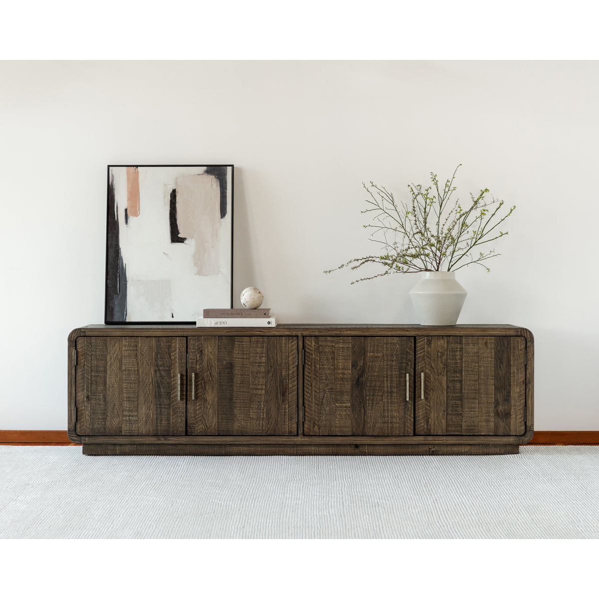 Monterey Media Cabinet – 78.7" Solid Pine Media Cabinet (2 Colors) (9)