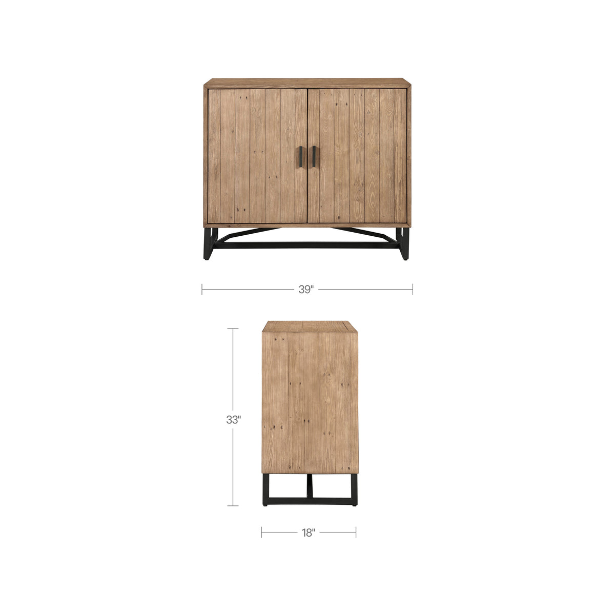 Sierra 2 Door Cabinet – 39" Reclaimed Pine Cabinet (2 Colors) (9)