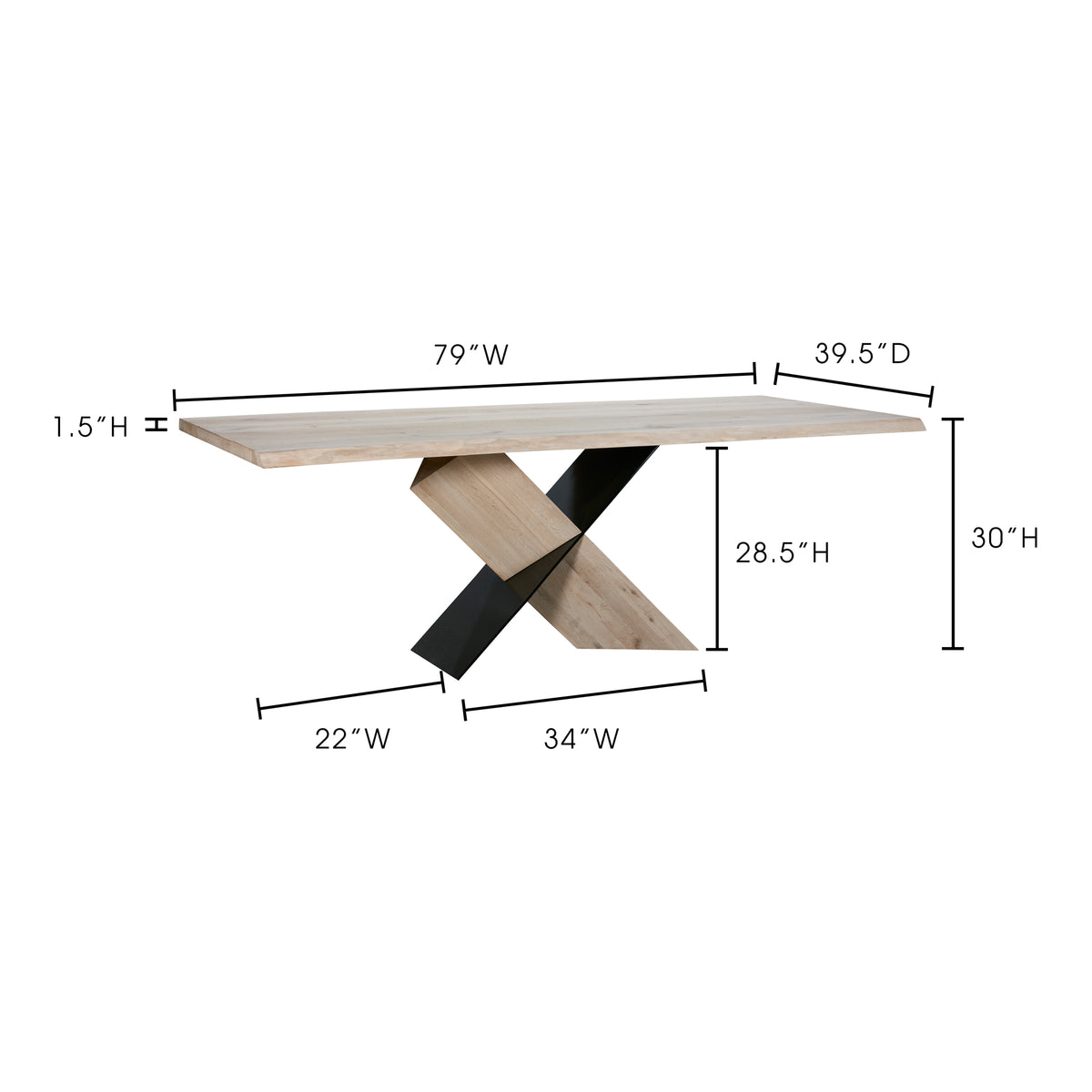 Instinct Dining Table – 79" Oak Dining Table (5)