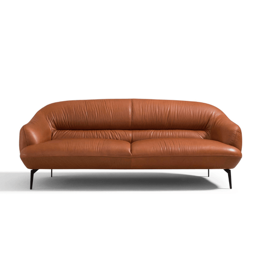 Leonia Genuine Italian Leather Sofa Tan 88”L