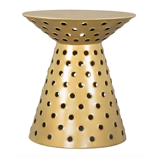 Proton Metallic Funky Retro Accent End Table, Gold - Revel Sofa