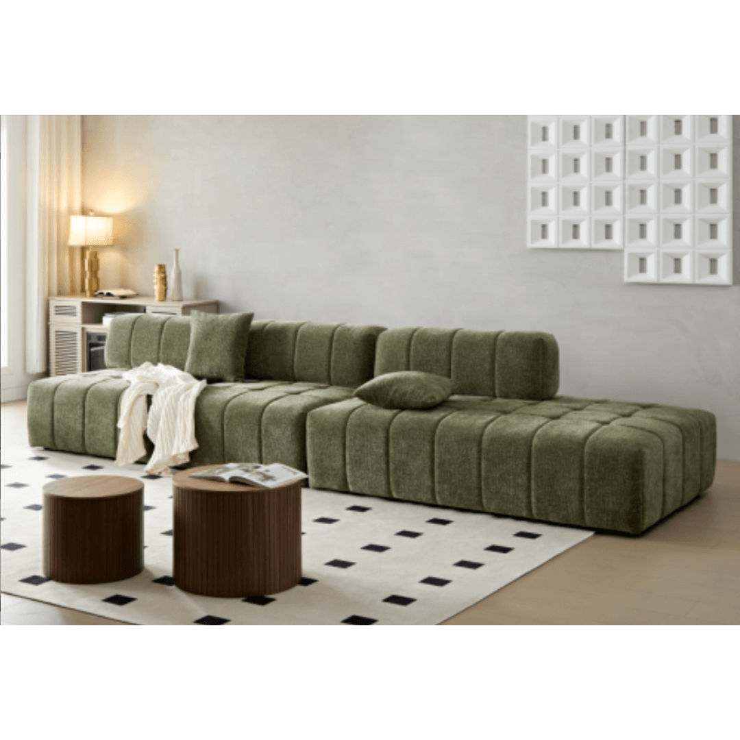 Modern Tufted Modular 3pc. Sectional Sofa 143” - Revel Sofa 
