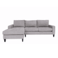 Modern Gray Polyester L-Shaped Left Facing Chaise Sectional Sofa 115" - Revel Sofa 