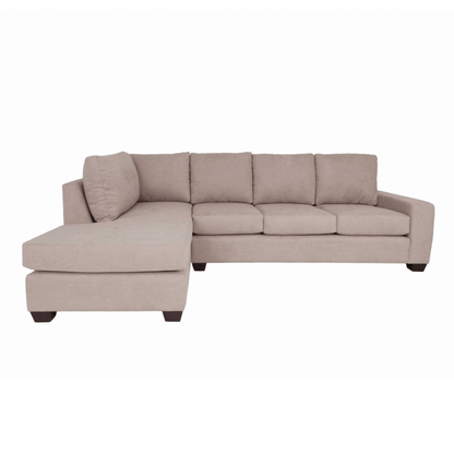 Modern Beige Polyester Blend L-Shaped 2pc. Chaise Sectional Sofa - Revel Sofa 