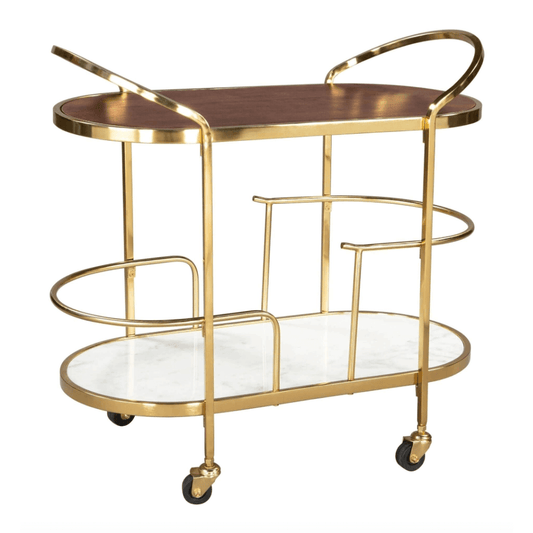 Antalya Swanky Beverage Bar Cart on Wheels - Revel Sofa 