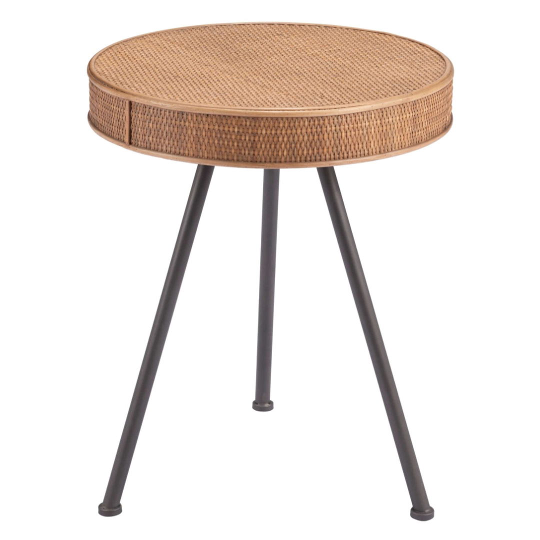 Stuart Rattan Weave Side Accent End Table - Revel Sofa 
