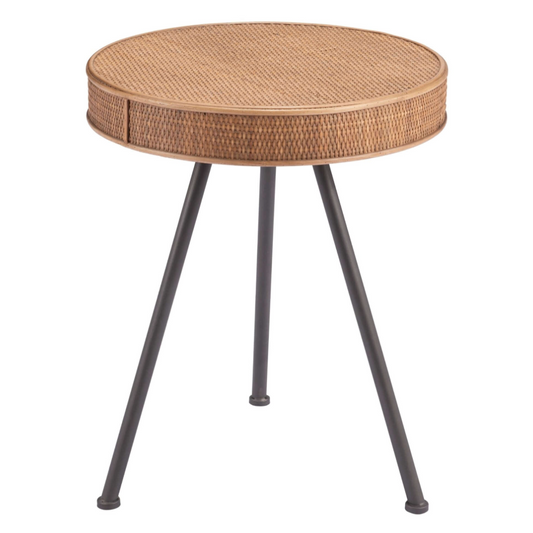 Stuart Rattan Weave Side Accent End Table - Revel Sofa