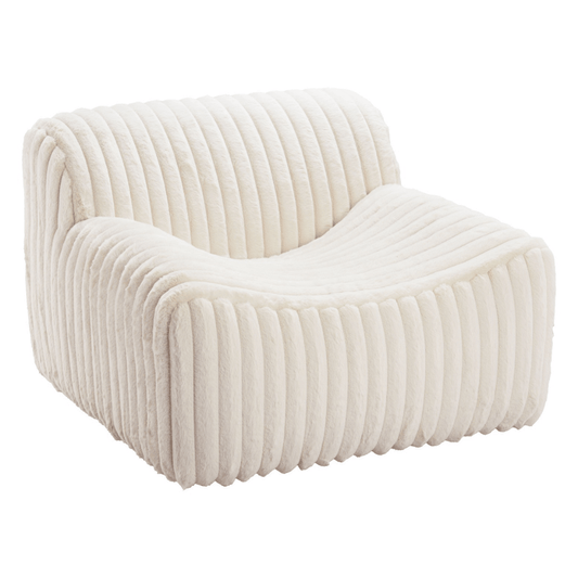 Osterbro Channel Tufted Lounge Accent Chair in Cream White - Revel Sofa