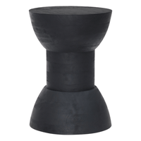Wisdom Solid Wood Round Side Table, Black 13