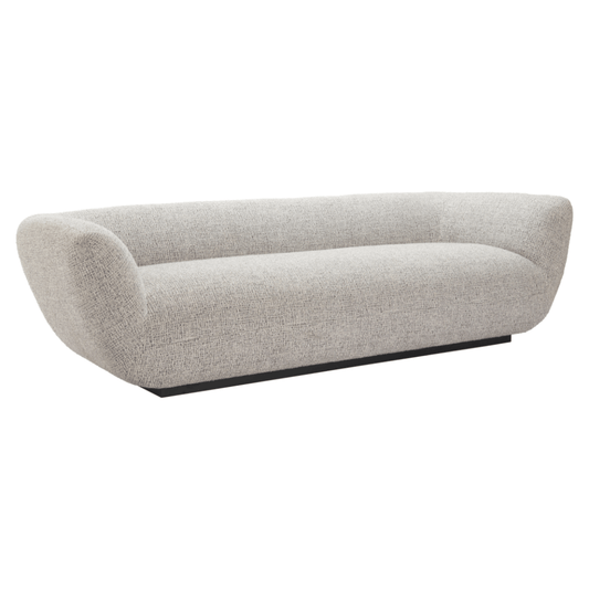Zambet Deco Gray Fabric Upholstered Sofa 96"