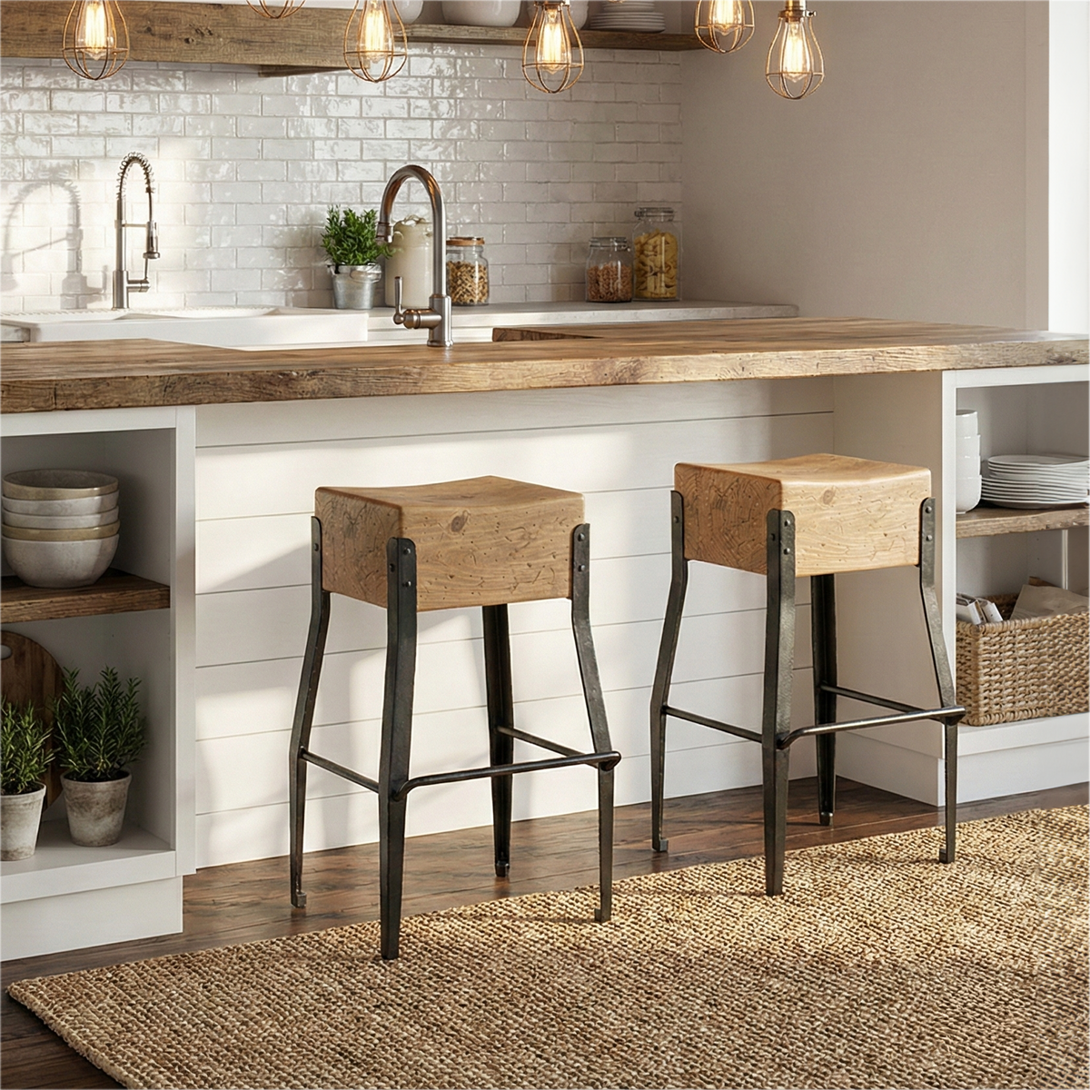 Foundry Hand-Forged Iron Backless Stool – hand-forged iron