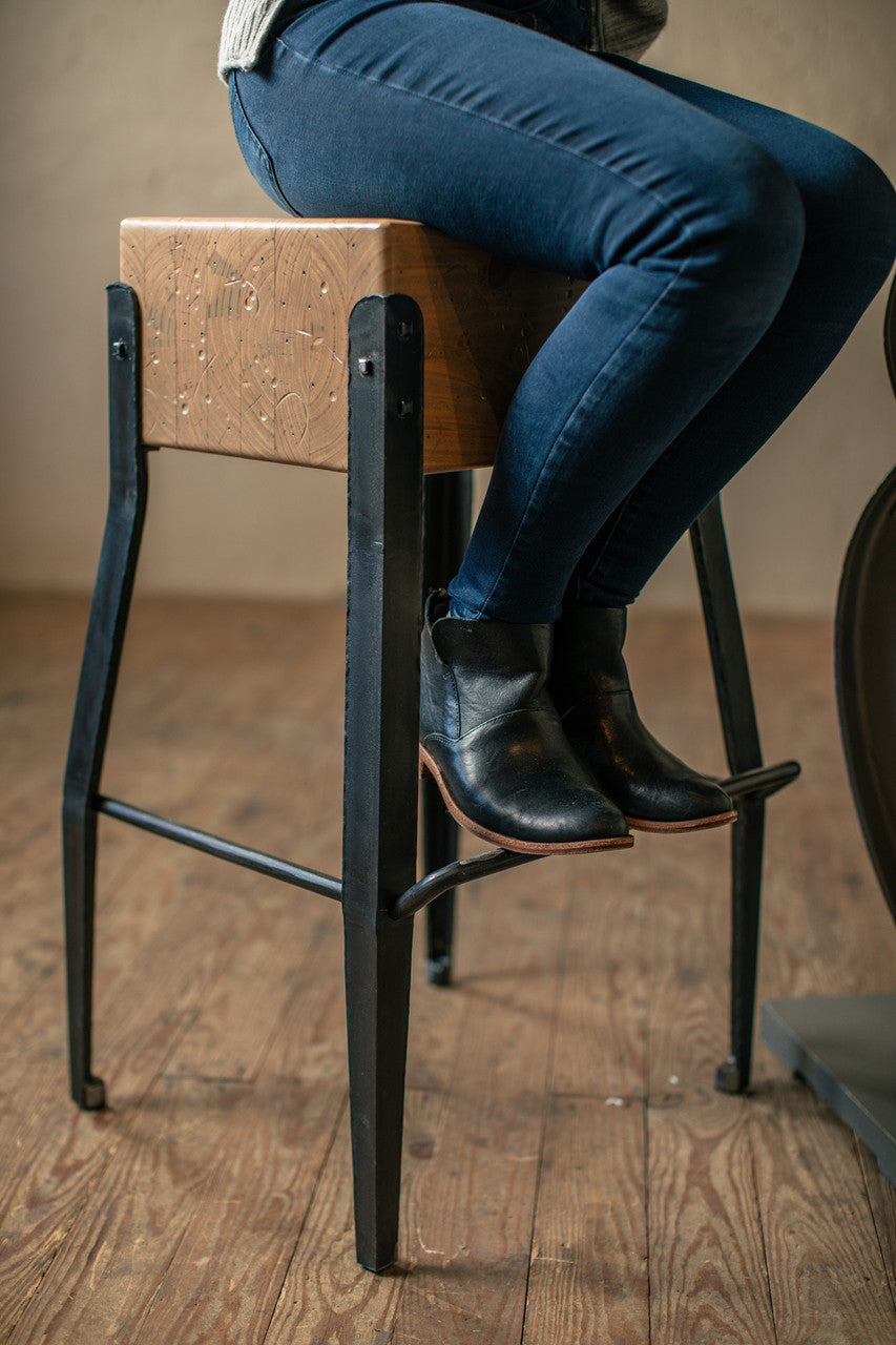 Foundry Hand-Forged Iron Backless Stool – view 7