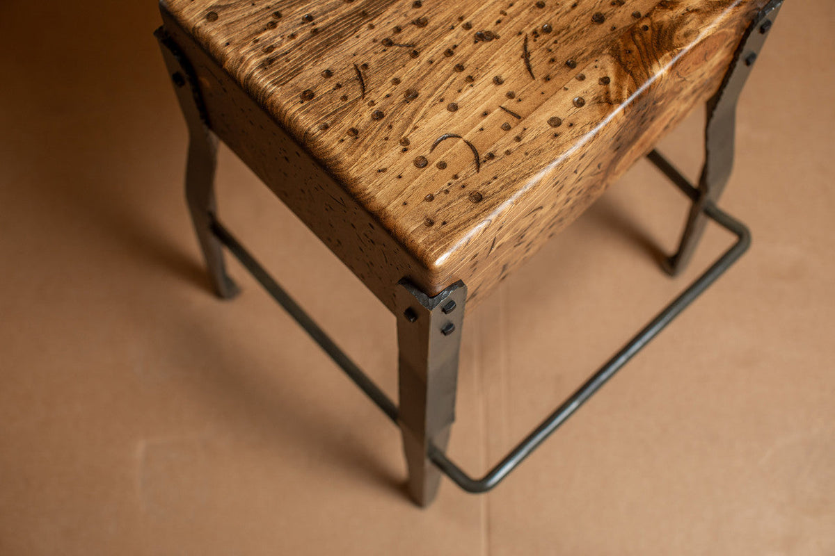 Foundry Hand-Forged Iron Backless Stool – view 6