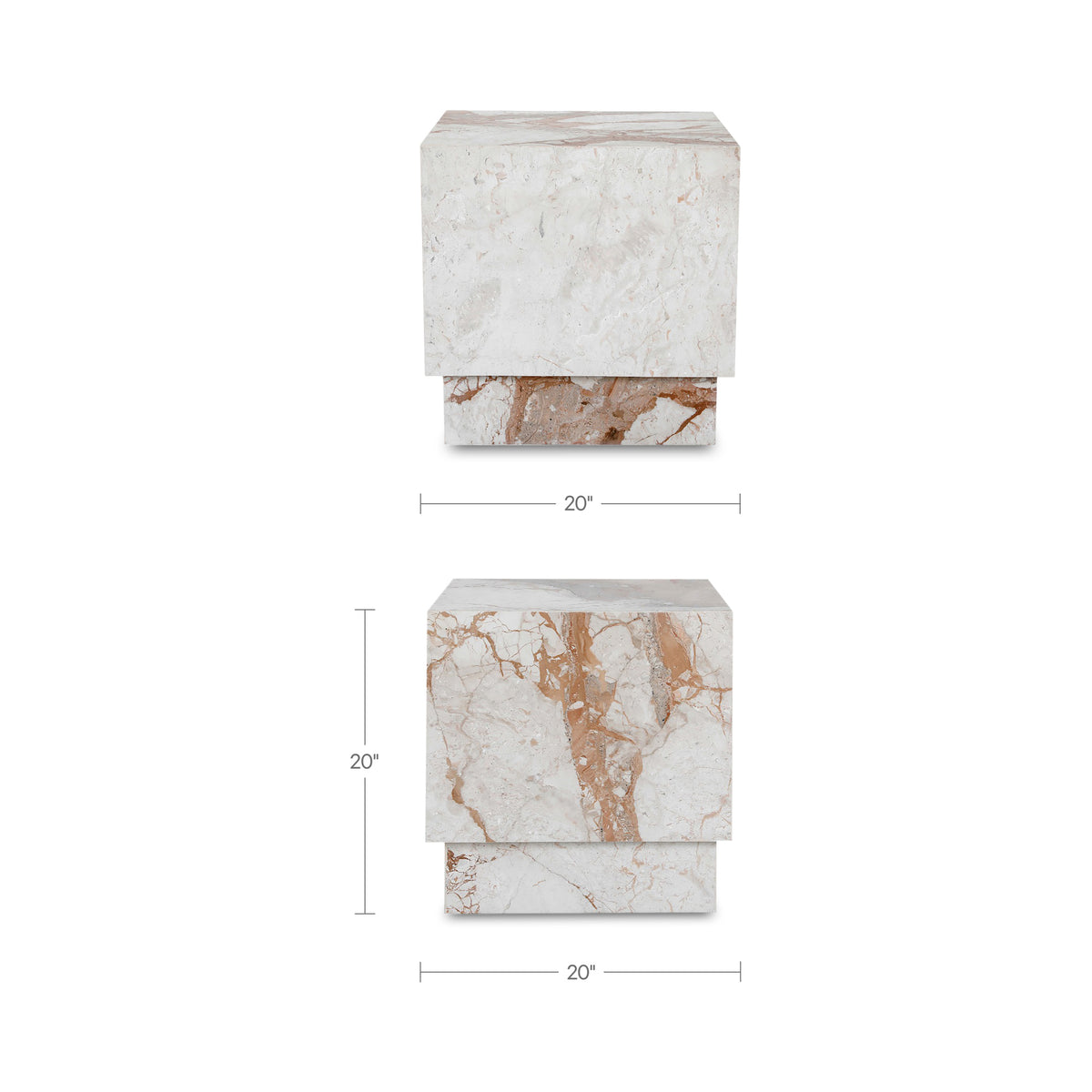 Layla Side Table – 20" Breccia Marble Side Table (11)