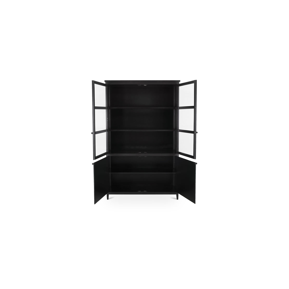 Henry Tall Cabinet – 48.5" Black Metal Display Cabinet (2)