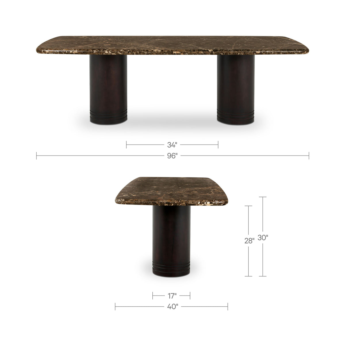 Daphne Dining Table – 96" Pedestal Dining Table (2 Colors) (17)