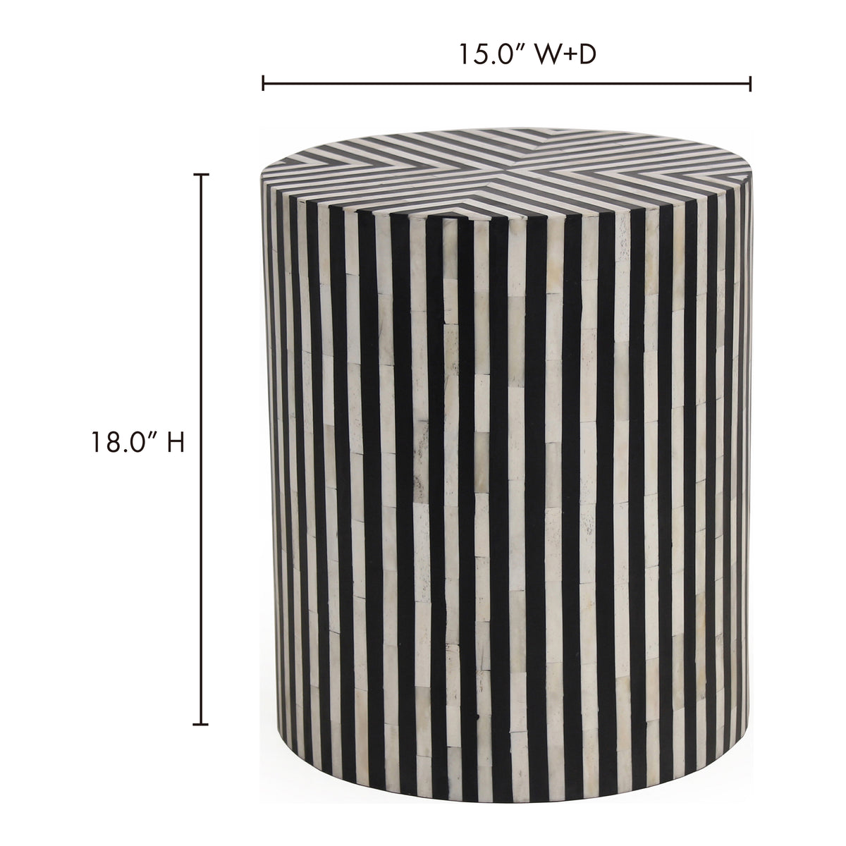 Chameau Side Table – 15" Cylindrical Camel Bone Side Table (10)