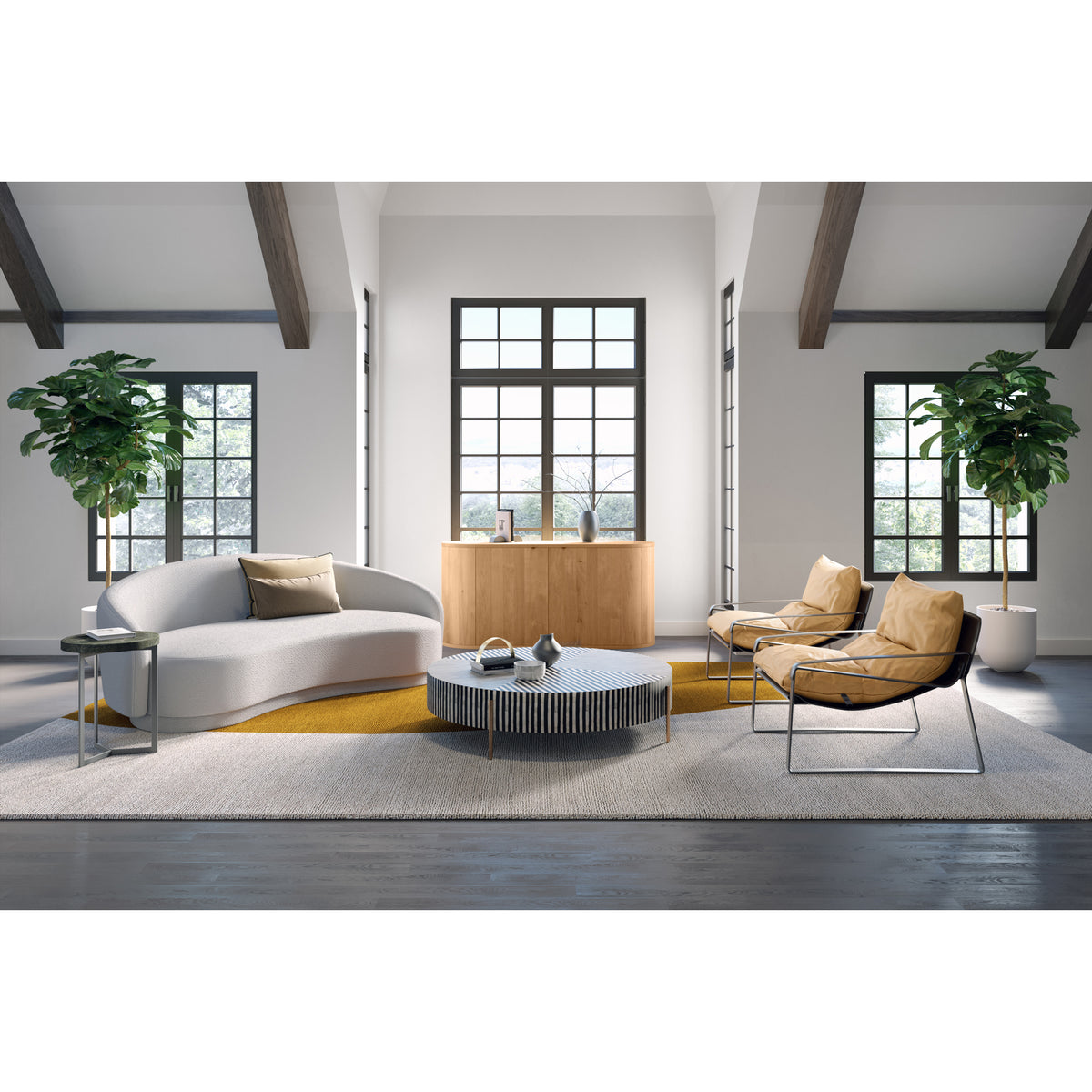 Chameau Coffee Table – 36"–48" Round Camel Bone Coffee Table (14)