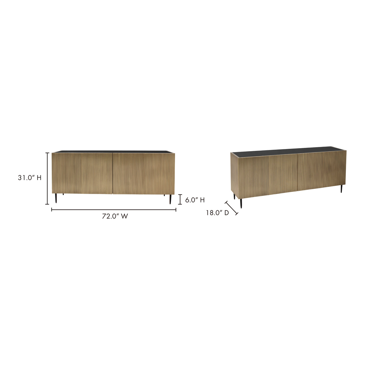 Brogan Sideboard – 72" Art Deco Antique Brass Sideboard (7)
