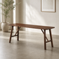 Molly Solid Wood Bench – 47” Walnut Finish Mid-Century Bench (Minimalist Seating)