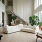 L-Shape Ivory Bouclé Sectional Sofa 120” – Kaynes Modern Corner Teddy Bouclé Couch