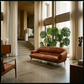 Leonia Italian Leather Sofa 88" – Tan Genuine Italian Leather Modern Couch