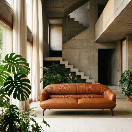 Leonia Italian Leather Sofa 88"