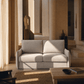 Jinn Beige Chenille Sleeper Sofa – 81” Convertible Sofa Bed with Memory Foam in a stylish living room setting.