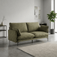 Dalton Green Fabric Loveseat – 75” Modern 2-Seat Sofa with Tufting & Pillows in a modern living room setting.