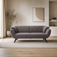 Dalya Gray Linen Loveseat – 78” Modern 2-Seat Sofa with Metal Legs in a stylish living room setting.