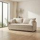 Elisea Fabric Sleeper Sectional – 81” Beige Pull-Out Sofa Bed with Storage in modern living room setting.