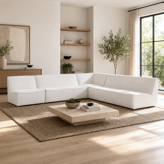 Corner Fabric Modular Sofa Sectional 126"L