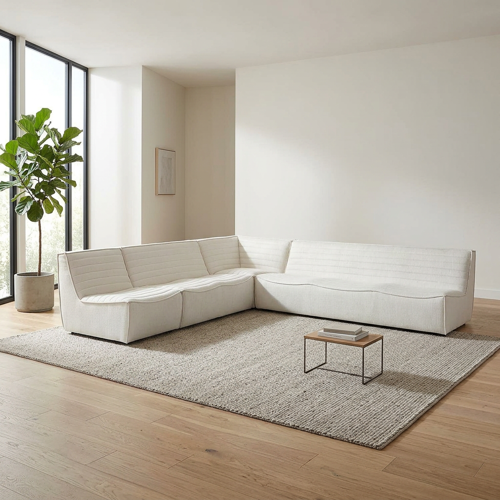 Corner Fabric Modular Sofa Sectional 126"L