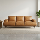 Modern Genuine Leather Sofa 98"W – Knox MCM Top Grain Leather Couch