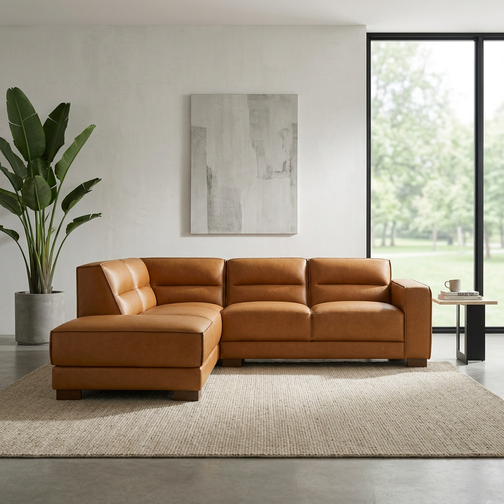 Modern L-Shaped Left-Facing Chaise Sofa Sectional 98”