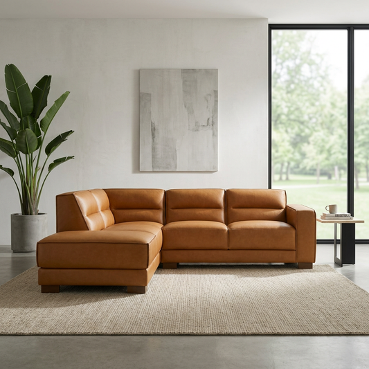 Modern L-Shaped Left-Facing Chaise Sofa Sectional 98”