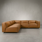 Vegan Leather Upholstered Corner Sofa Sectional 103” – Modern L-Shape Faux Leather Couch
