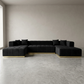 Nolan Tufted Velvet U-Shape Dual Chaise Sectional Sofa 145" – Luxury Velvet Sectional (2 Colors)